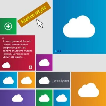 Cloud icon sign. Metro style buttons. Modern interface website buttons with c Illustrazione stock