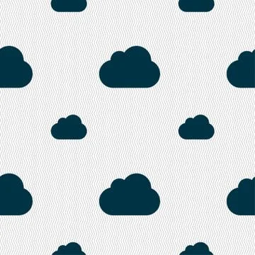 Cloud icon sign. Seamless pattern with geometric texture. Vector Illustrazione stock