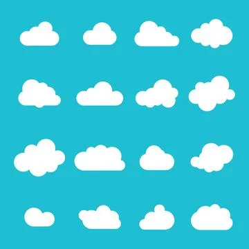 Cloud icon. Sky clouds set. Cloud set. vector Stock Illustration