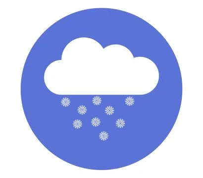 Cloud icon with snow on white background イラスト素材