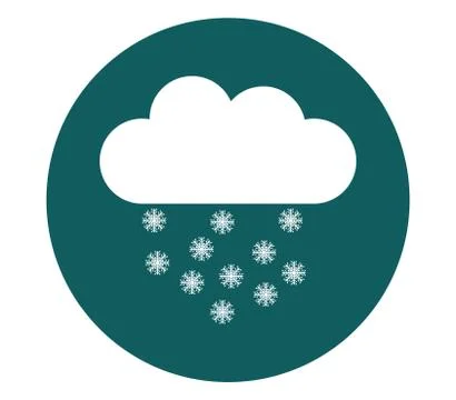 Cloud icon with snow on white background Stock Illustration