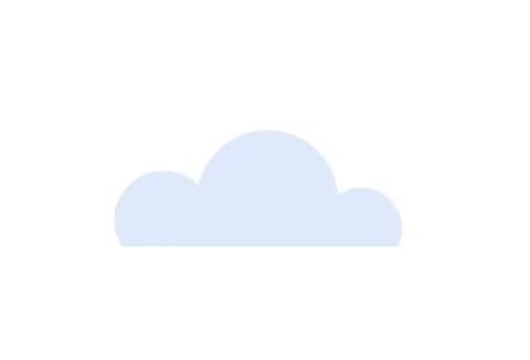 Cloud icon in soft blue, symbolizing cloud computing, data storage, and int.. Illustrazione stock