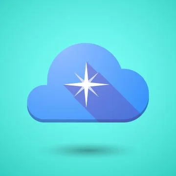 Cloud icon with a sparkle Stock Illustration