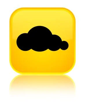 Cloud icon special yellow square button Stock Illustration