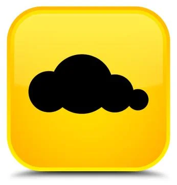 Cloud icon special yellow square button Stock Illustration