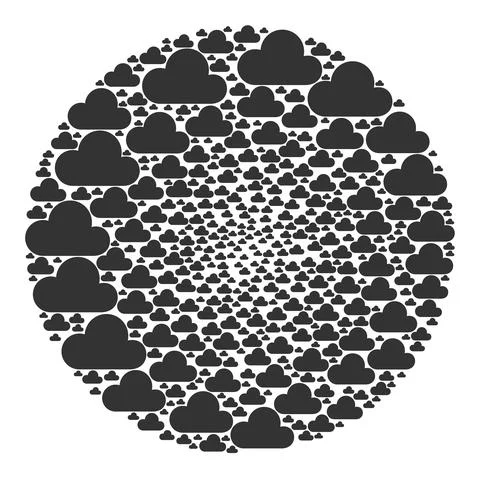 Cloud Icon Spheric Bubble Mosaic Illustrazione stock