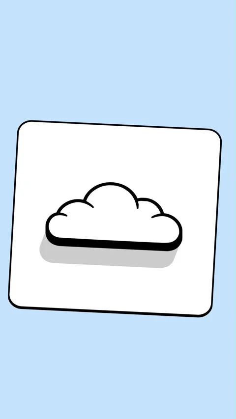 Cloud Icon Square Animation – Minimal Weather Motion Graphic Stock Footage 345288016
