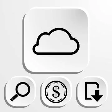 Cloud icon stock vector illustration flat design Stock Illustration