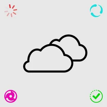 Cloud icon stock vector illustration flat design Stock Illustration