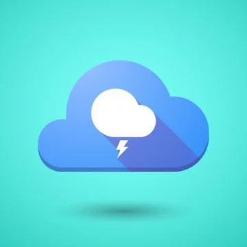 Cloud icon with a stormy cloud Illustrazione stock