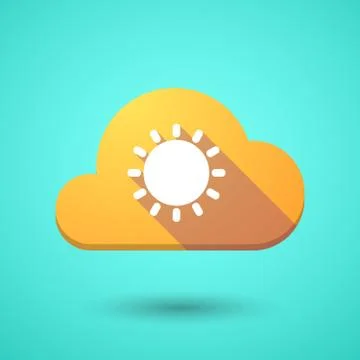 Cloud icon with a sun Stock Illustration