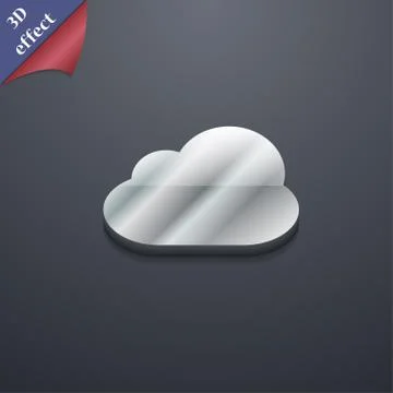 Cloud  icon symbol. 3D style. Trendy, modern design with space for your text  Stock Illustration