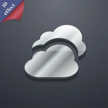 Cloud icon symbol. 3D style. Trendy, modern design with space for your text . Ra イラスト素材