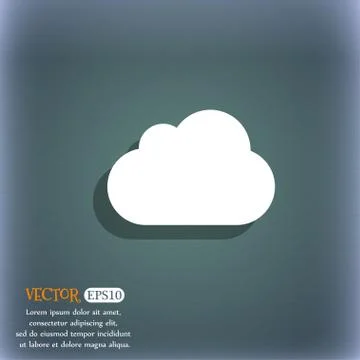 Cloud  icon symbol on the blue-green abstract background with shadow and spac イラスト素材