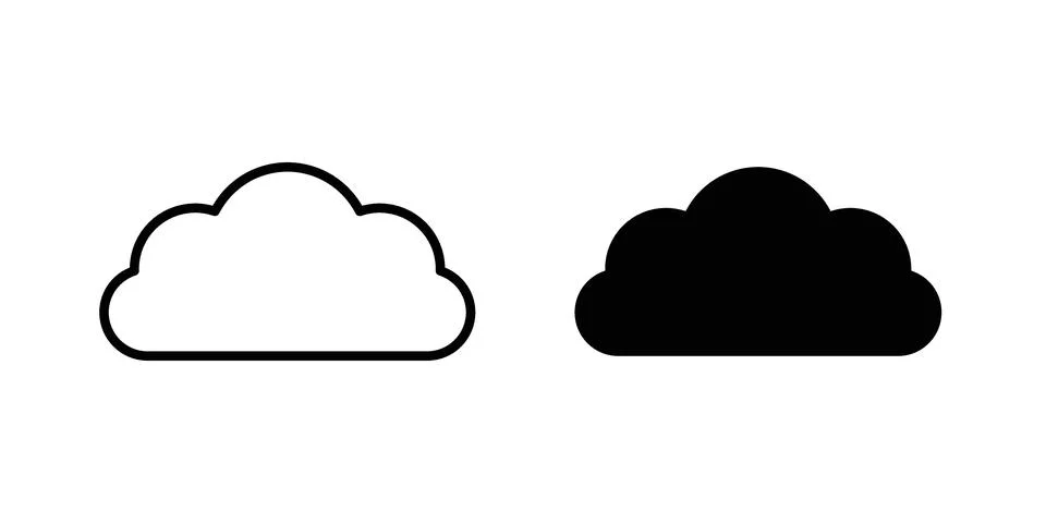 Cloud icon symbol  illustration bundle in black colour Stock Illustration
