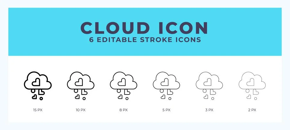 Cloud icon symbol. Isolated. Vector illustration with editable stroke. 스톡 일러스트