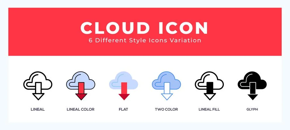 Cloud icon symbol. isolated. vector illustration with different styles Stock Illustration