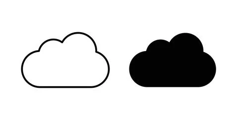 Cloud icon symbol. Vector illustration pack in black color. Illustrazione stock