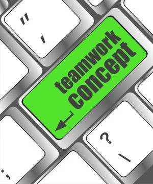 Cloud icon with teamwork concept word on computer keyboard key 스톡 일러스트