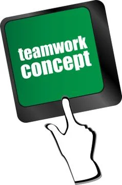 Cloud icon with teamwork concept word on computer keyboard key 스톡 일러스트