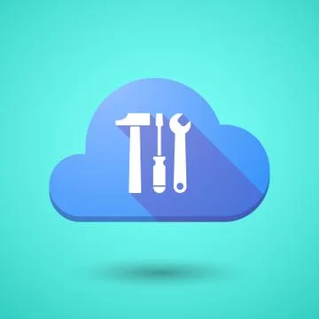 Cloud icon with a tool set Stock Illustration