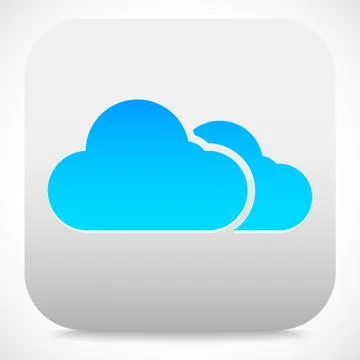 Cloud icon with two clouds on a gray square Stock Illustration
