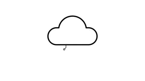 Cloud icon with two wires connected, symbolizing data transfer or cloud con.. Stock Footage 333461940