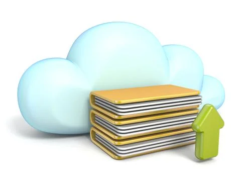 Cloud icon with upload arrow 3D Stockillustratie
