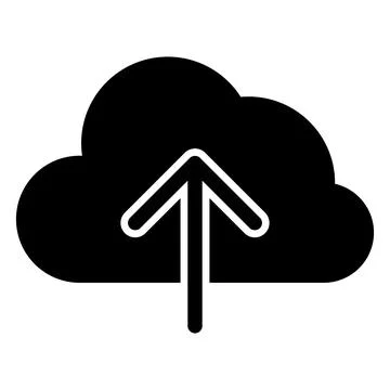 Cloud Icon with Upward Arrow Symbolizing Data Upload and Storage Concept Stock Illustration