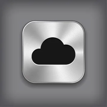 Cloud icon - vector metal app button Stock Illustration