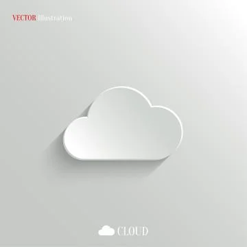 Cloud icon - vector white app button Stock Illustration