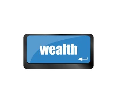Cloud icon with wealth word on computer keyboard key 스톡 일러스트