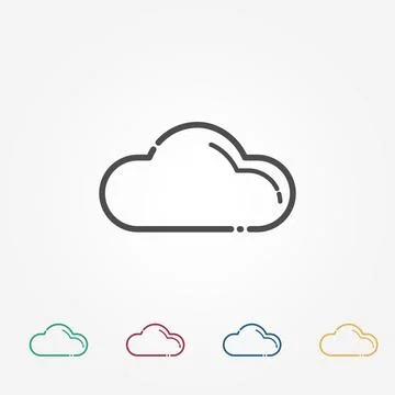 Cloud Icon | Weather and Technology Symbol Vector 스톡 일러스트