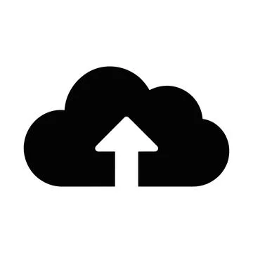 Cloud icon with white arrow pointing up  cloud computing symbol  data stora.. Stock Illustration