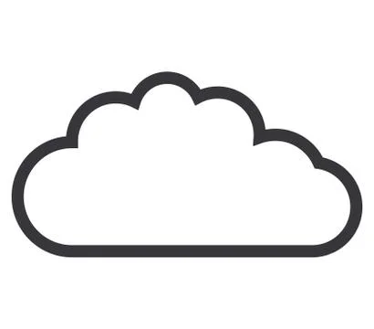 Cloud icon on white background Illustrazione stock