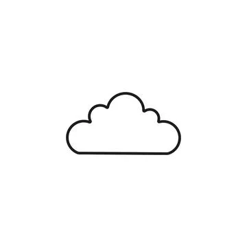 Cloud icon on white. Vector illustration. Stock Illustration