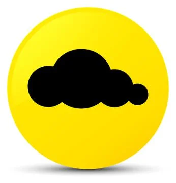 Cloud icon yellow round button 스톡 일러스트