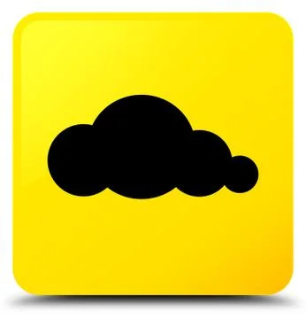 Cloud icon yellow square button Stock Illustration