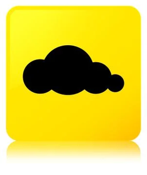 Cloud icon yellow square button Stock Illustration