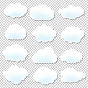 Cloud Icons With Blue Background Illustrazione stock