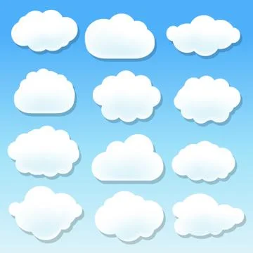 Cloud Icons With Blue Background Stock Illustration