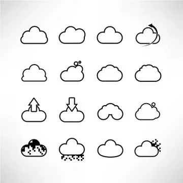 Cloud icons Stock Illustration