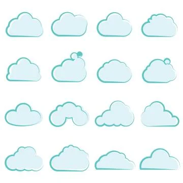 Cloud icons Stock Illustration