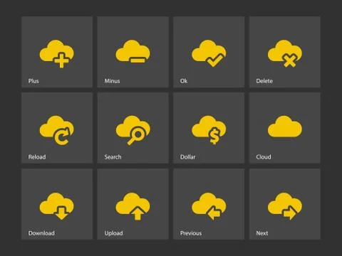 Cloud icons Illustrazione stock