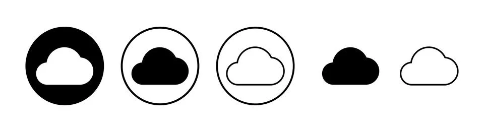 Cloud icons set. cloud computing icon Illustrazione stock