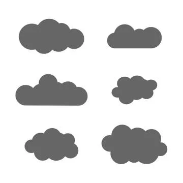 Cloud icons set gray Illustrazione stock