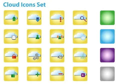 Cloud Icons Set Illustrazione stock