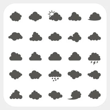 Cloud icons set Stock Illustration
