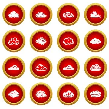 Cloud icons set, simple style 스톡 일러스트
