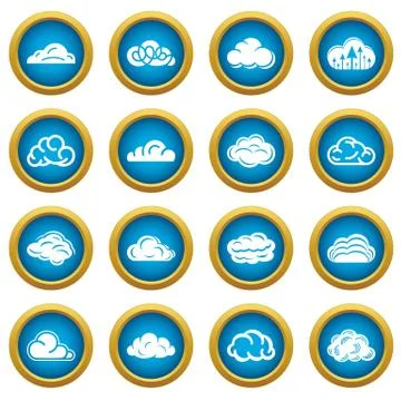 Cloud icons set, simple style Illustrazione stock
